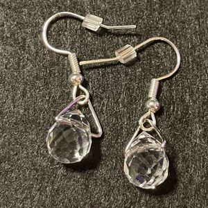 Elegant Silver Crystal Drop Earrings